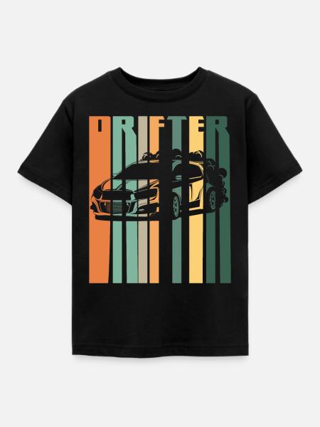 Drifter Auto Drifting Auto - Kinder T-Shirt - Schwarz