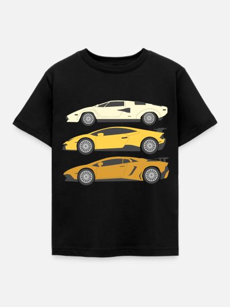 Gestapelte Autos - Kinder T-Shirt - Schwarz