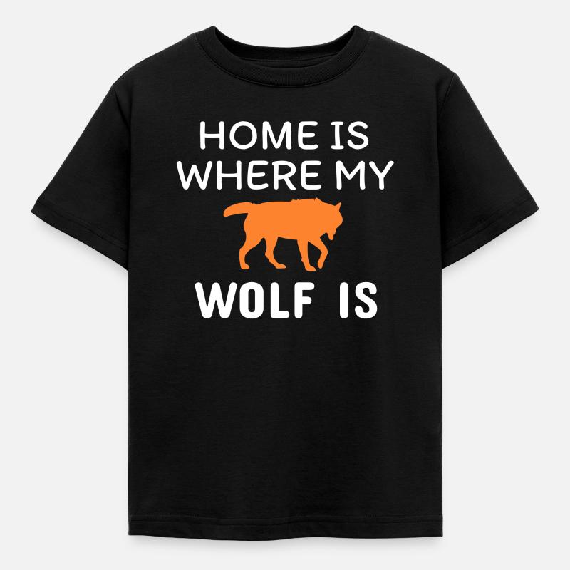 wolf - Kids' T-Shirt - black