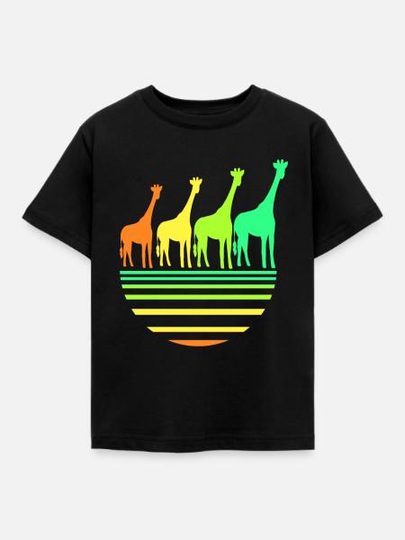 Giraffe - Kinder T-Shirt - Schwarz