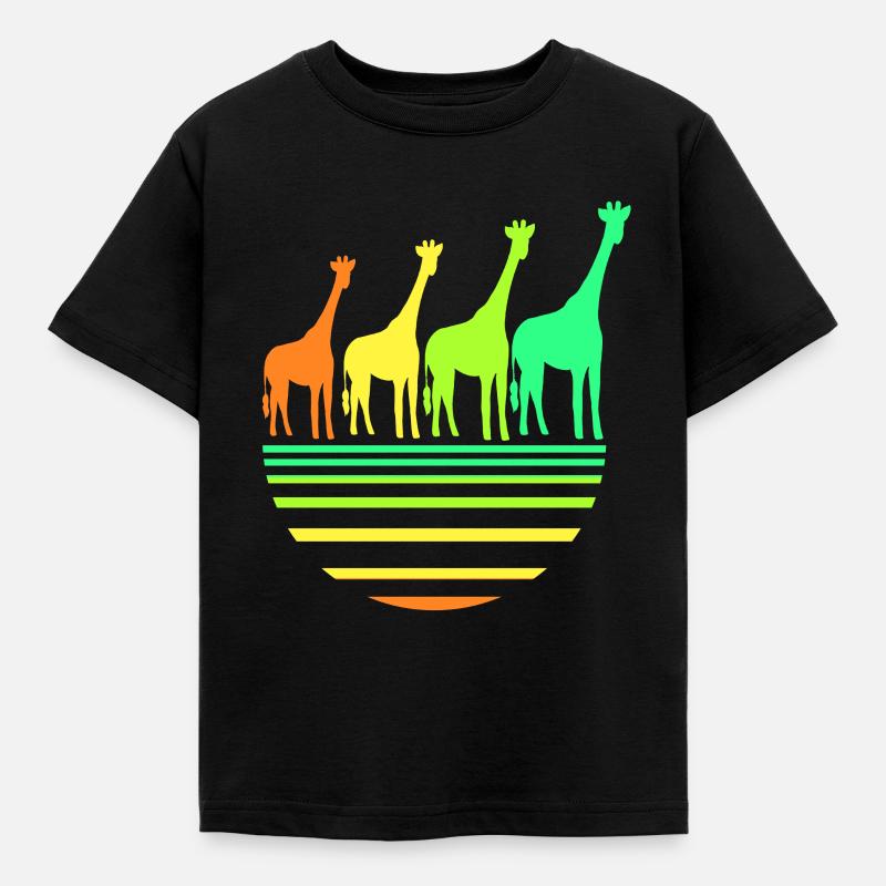 Giraffe - Kinder T-Shirt - Schwarz