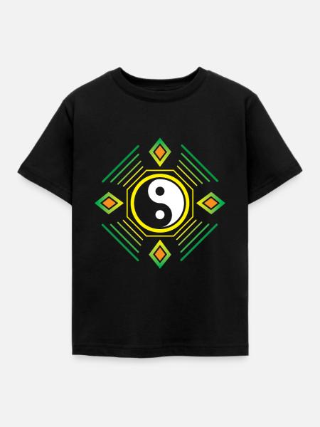 Yin yang - Kinder T-Shirt - Schwarz
