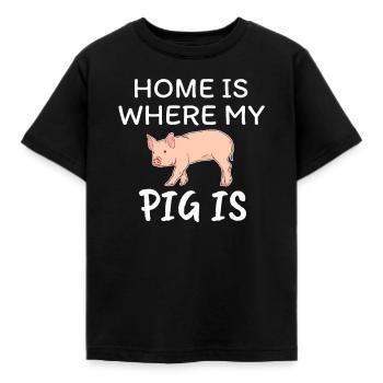 porc - T-shirt Enfant - noir - Devant - AI Model Kid Female (0cm)
