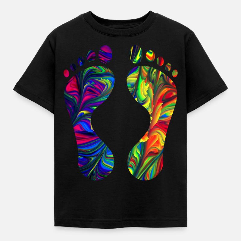 Füße - Kinder T-Shirt - Schwarz