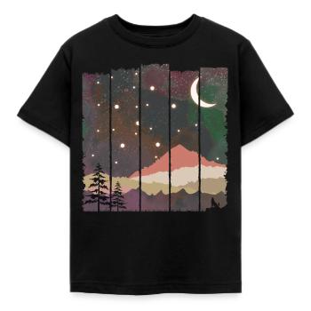 Wanderlust montagnes voyage nuit ciel nature randonnée - T-shirt Enfant - noir - Devant - AI Model Kid Female (0cm)