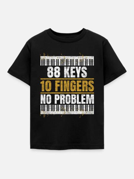Klavier - Kinder T-Shirt - Schwarz