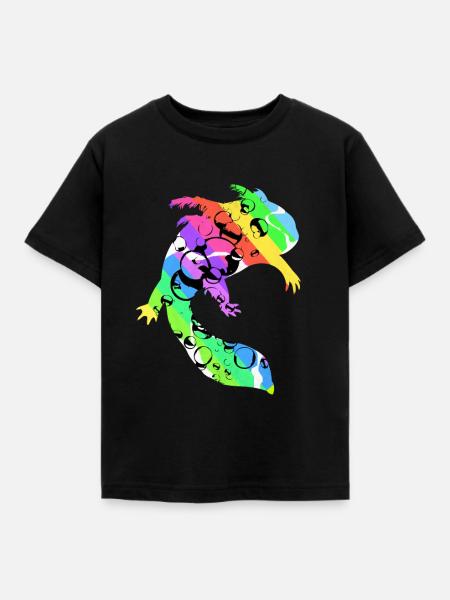 Axolotl - Kinder T-Shirt - Schwarz