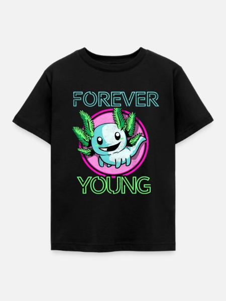 Axolotl - Kinder T-Shirt - Schwarz