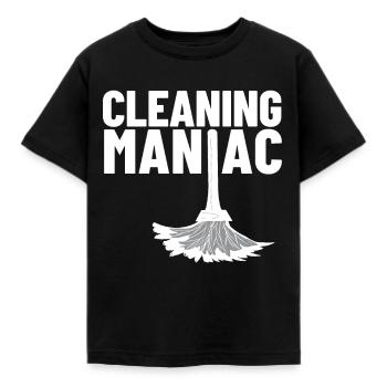 cleaning maniac - cleaning devil and cleaning manure - Kids' T-Shirt - black - Front - AI Model Kid Female (0cm)