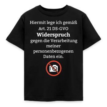 Datenschutz Lustiger Spruch DSGVO Event Foto Jura - Kinder T-Shirt - Schwarz - Vorne - AI Model Kid Female (0cm)