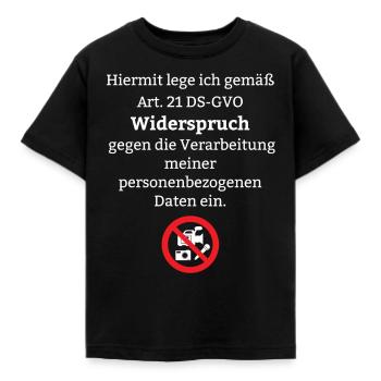 Datenschutz Verordnung Law DSGVO Event Foto Jura - Kinder T-Shirt - Schwarz - Vorne - AI Model Kid Female (0cm)