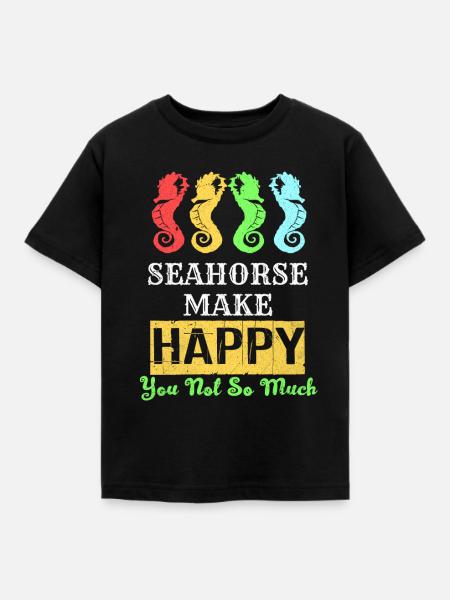 Seepferd - Kinder T-Shirt - Schwarz