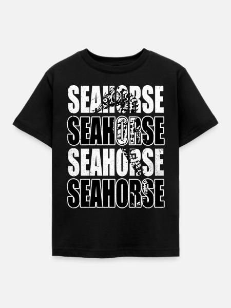 Seepferd - Kinder T-Shirt - Schwarz