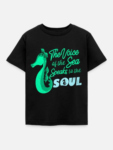 Seepferd - Kinder T-Shirt - Schwarz