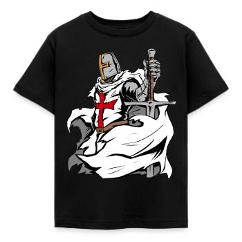 Templer Schwert Kreuz Deus Vult - Kinder T-Shirt - Schwarz - Vorne - AI Model Kid Female (0cm)