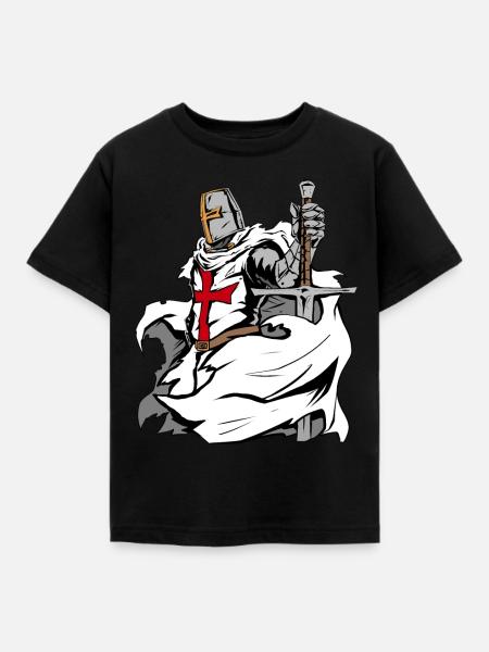L’épée des Templiers Croix Deus Vult - T-shirt Enfant - noir