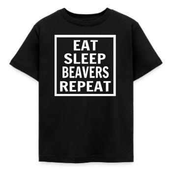 Biber - Kinder T-Shirt - Schwarz - Vorne - AI Model Kid Female (0cm)
