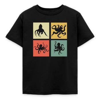 squid - Kids' T-Shirt - black - Front - AI Model Kid Female (0cm)