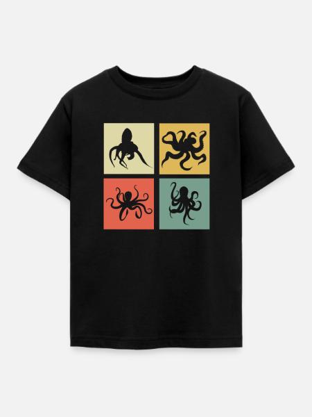 Tintenfische - Kinder T-Shirt - Schwarz