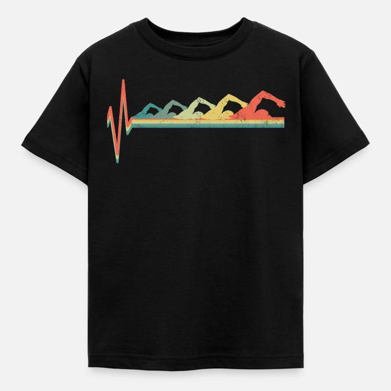 Nager évolution nageur - T-shirt Enfant - noir