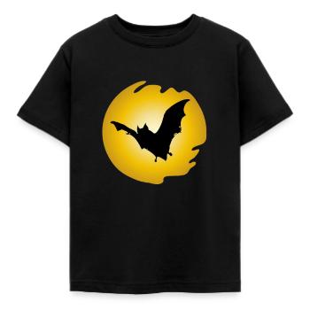 Flying Bat Bat Wings Silhouette - Kids' T-Shirt - black - Front - AI Model Kid Female (0cm)