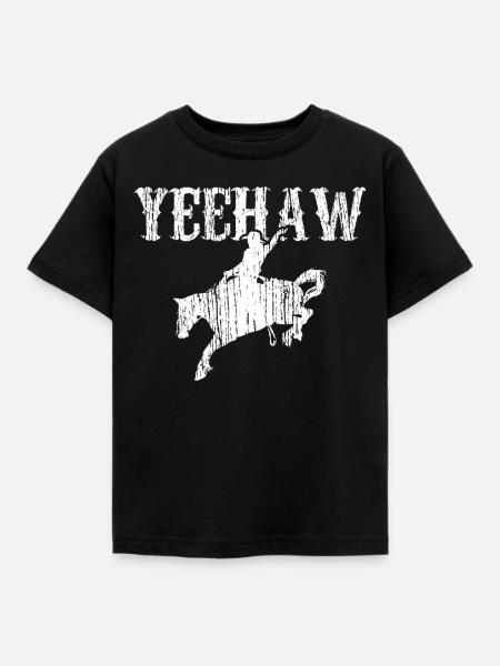 Pferd Rding Yeehaw - Kinder T-Shirt - Schwarz