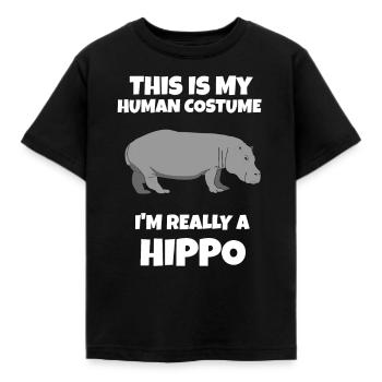 Nilpferd - Kinder T-Shirt - Schwarz - Vorne - AI Model Kid Female (0cm)
