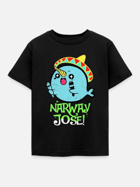 Narwal - Kinder T-Shirt - Schwarz