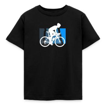 Fahrradfahren - Kinder T-Shirt - Schwarz - Vorne - AI Model Kid Female (0cm)