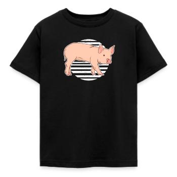porc - T-shirt Enfant - noir - Devant - AI Model Kid Female (0cm)