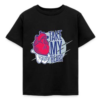 Ich schenke dir mein Herz - Romantisches Geschenk - Kinder T-Shirt - Schwarz - Vorne - AI Model Kid Female (0cm)