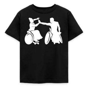 Rollstuhl Tanzen Rollstuhlsport Rolli Geschenk - Kinder T-Shirt - Schwarz - Vorne - AI Model Kid Female (0cm)