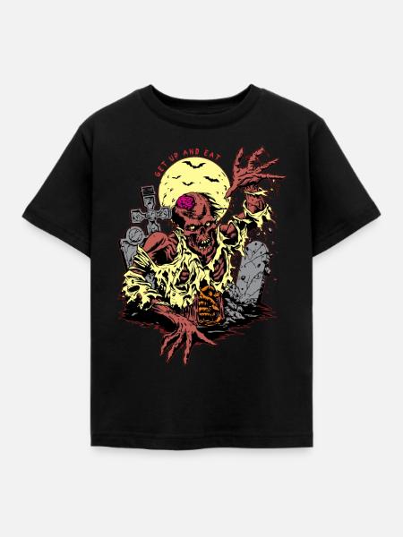 Zombie auf Friedhof - Kinder T-Shirt - Schwarz