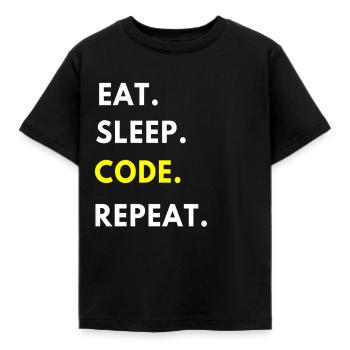 programmer - Kids' T-Shirt - black - Front - AI Model Kid Female (0cm)