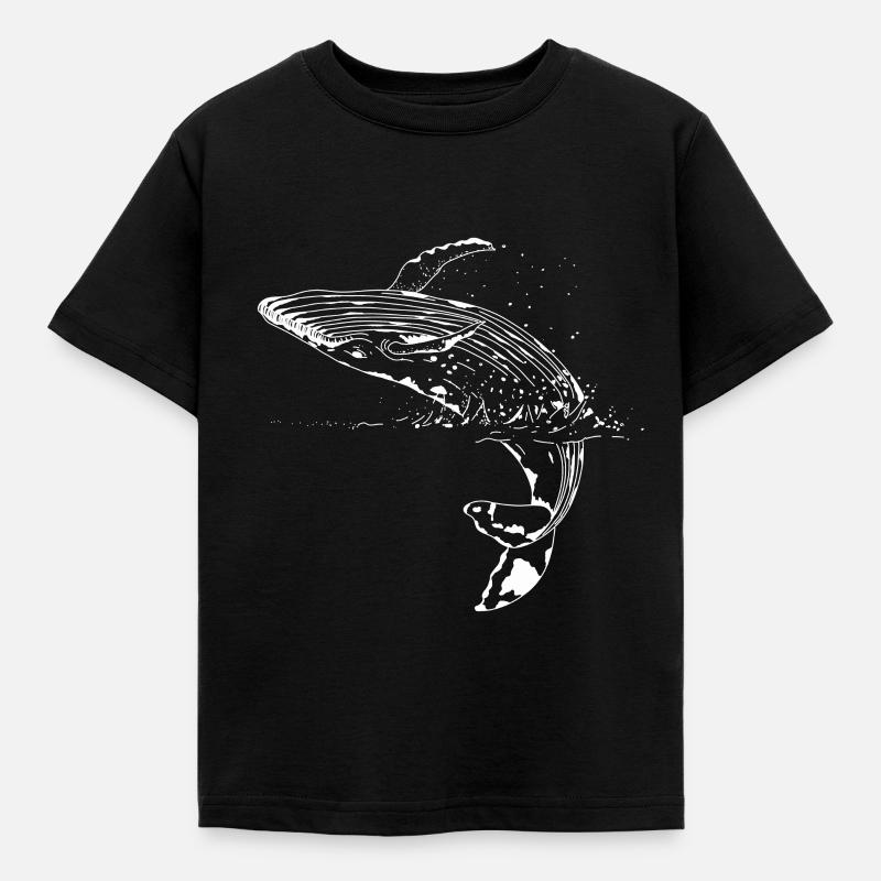 Cétacé de rorqual bleu - T-shirt Enfant - noir