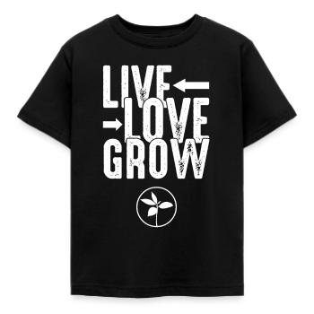 Live love grow Wachstum größer werden geschenk - Kinder T-Shirt - Schwarz - Vorne - AI Model Kid Female (0cm)