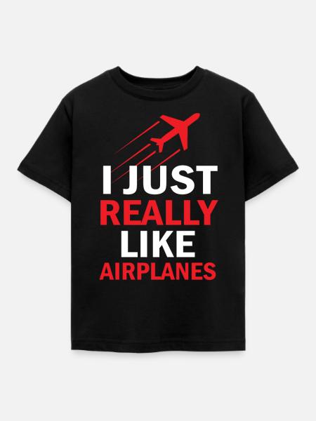 Airplane - Flieger - Shirt - Kinder T-Shirt - Schwarz