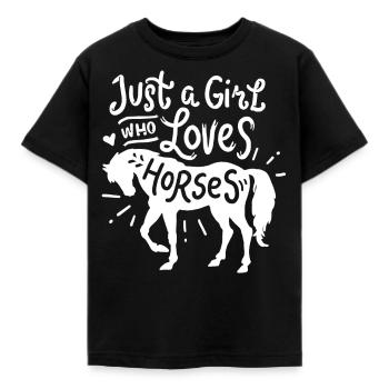 horse lovers - Kids' T-Shirt - black - Front - AI Model Kid Female (0cm)