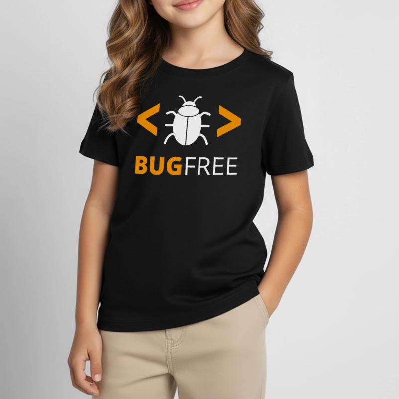 Bugfree Fehlerfrei Programmierer Code Geek Kinder T-Shirt