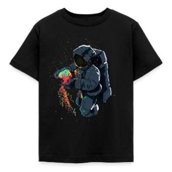 Astronaut with jellyfish - Kids' T-Shirt - black - Front - AI Model Kid Female (0cm)