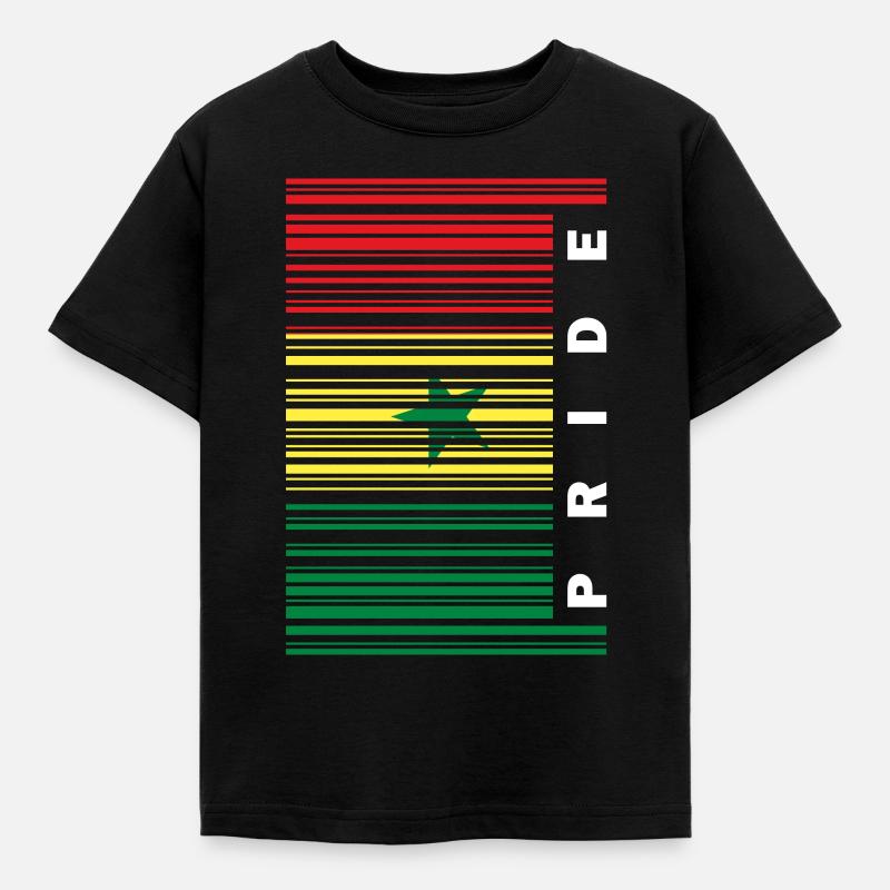 Drapeau du Sénégal fierté code à barres - T-shirt Enfant - noir