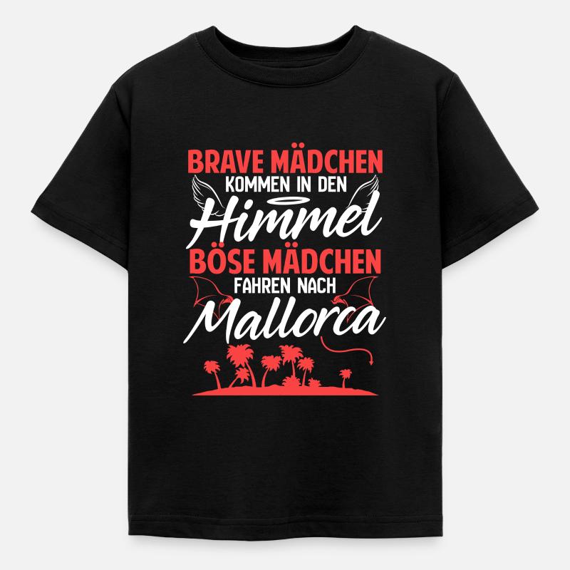 Böse Mädchen fahren nach Mallorca Urlaub Geschenk - Kinder T-Shirt - Schwarz