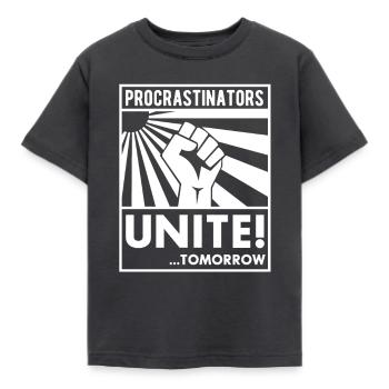 Procrastinators Unite ! ... Tomorrow - T-shirt Enfant - charbon - Devant - AI Model Kid Female (0cm)