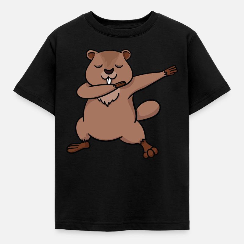 Cadeau drôle de danse Dabbing Dabb de la marmotte alpine - T-shirt Enfant - noir