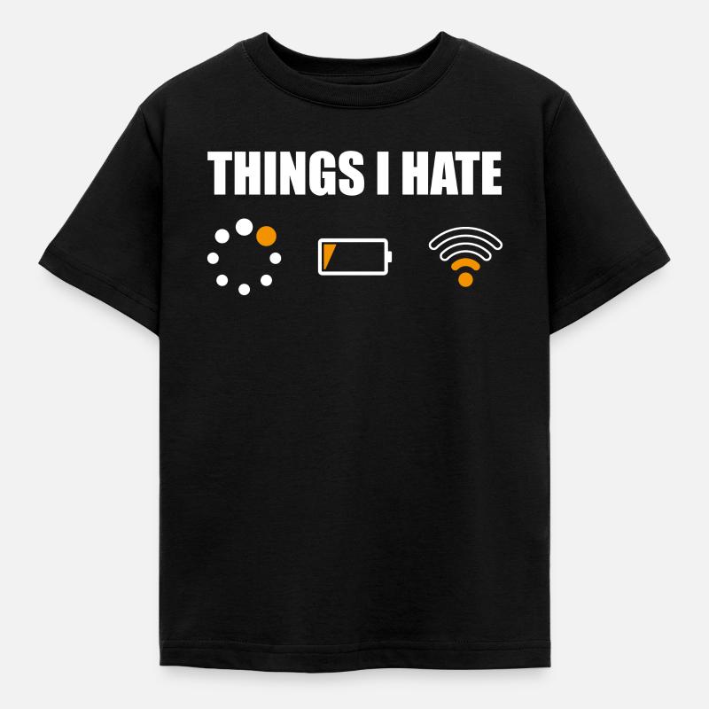 Lustig Computer Nerd Shirt Geek Dinge ich Hasse - Kinder T-Shirt - Schwarz