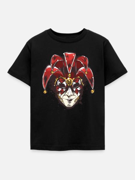 Karneval Maske - Motiv für Fasching - Kinder T-Shirt - Schwarz