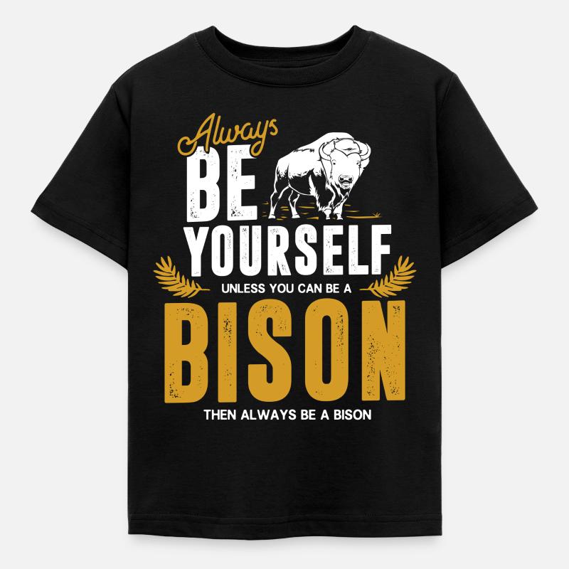 bison - Kids' T-Shirt - black