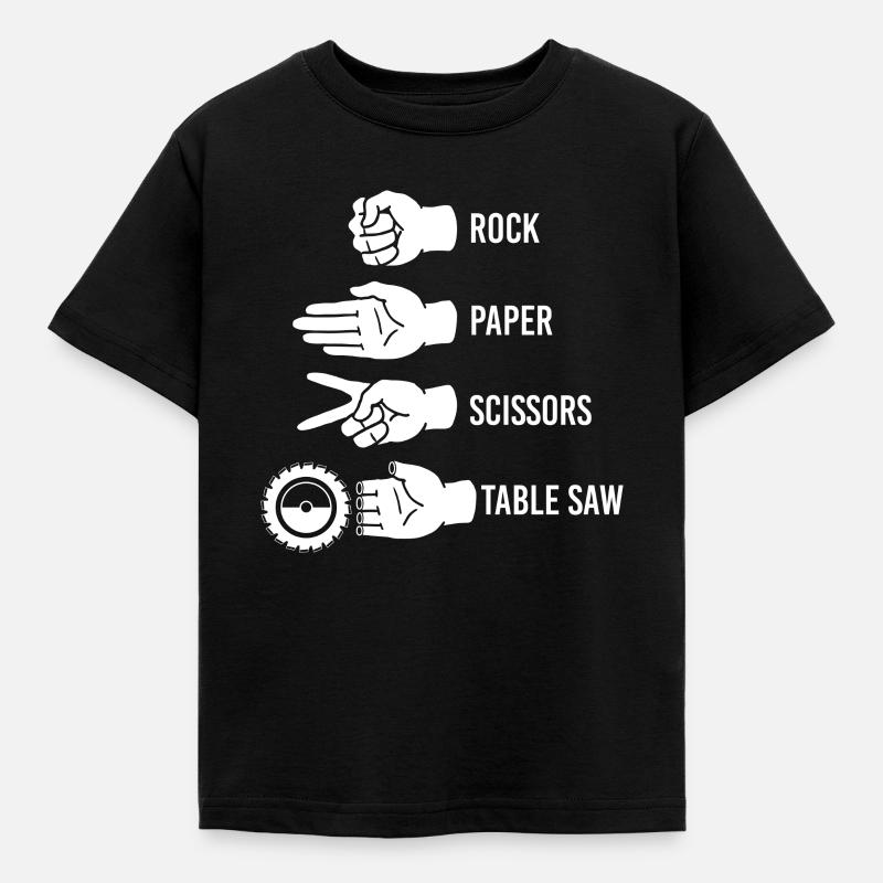Ciseaux pierre papier menuisier menuisier - T-shirt Enfant - noir
