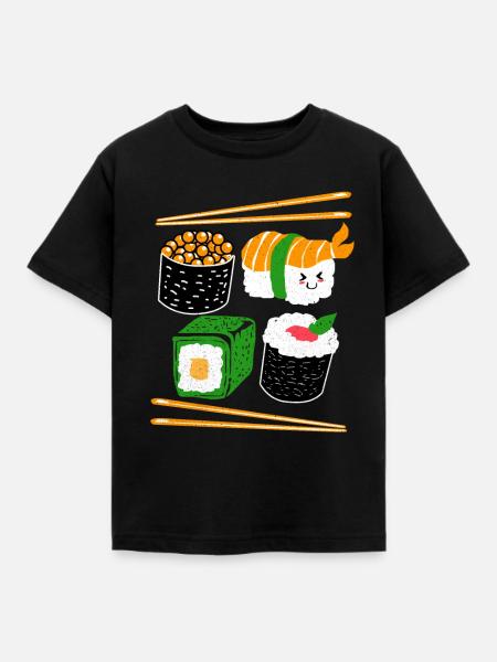 Sushi - Kinder T-Shirt - Schwarz