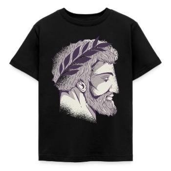 Greek gods head - Kids' T-Shirt - black - Front - AI Model Kid Female (0cm)